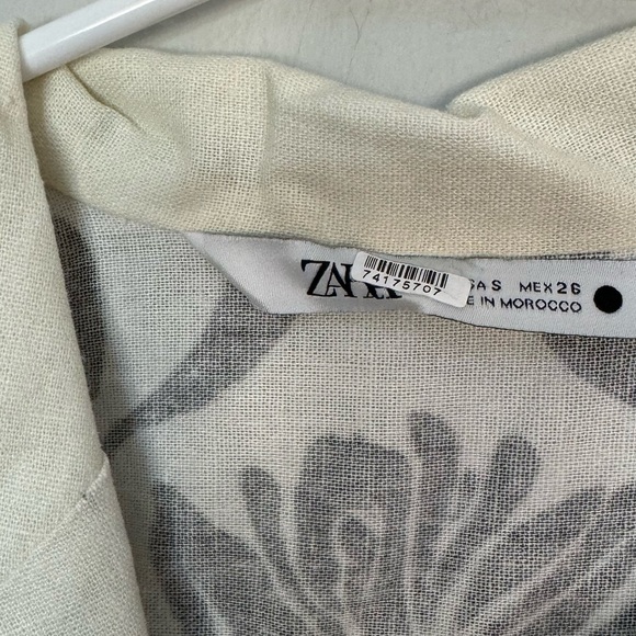 Zara LINEN BLEND PRINTED DRESS size small - Picture 8 of 15